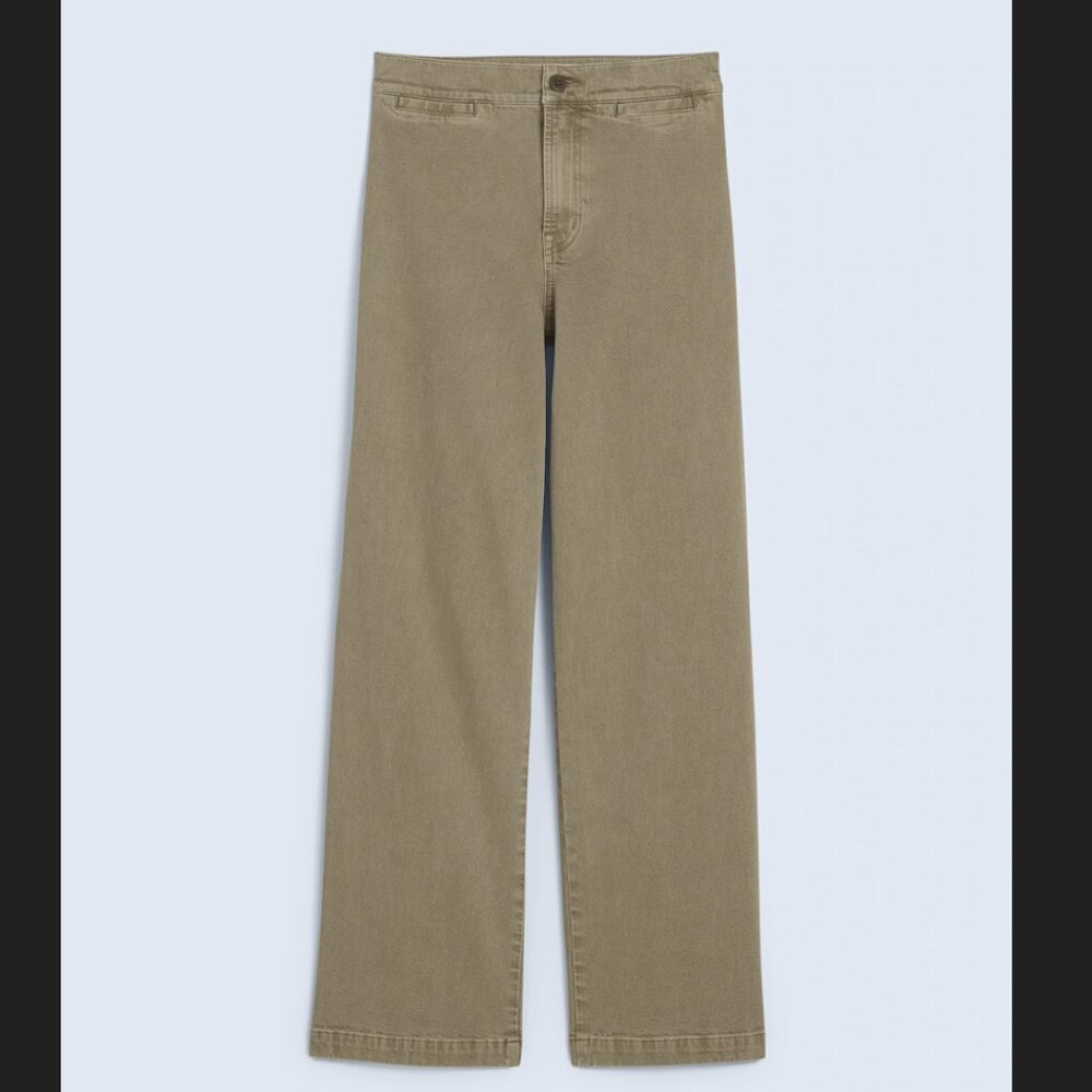 Madewell Women's Emmett Wide-Leg Crop Pant: Welt Pocket Edition Drill Khaki 33 - Picture 6 of 11